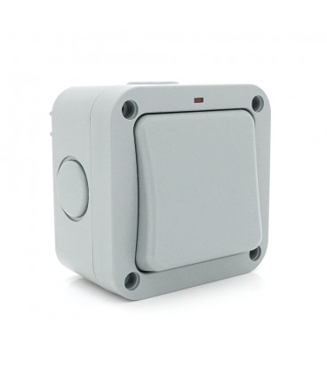 Выключатель одинарный наружного монтажа, водонепроницаемый, IP65, AC:110-250V, 10A, White