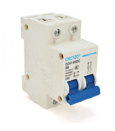 Автоматический выключатель постоянного тока CHCYZO DZ47-63DC-B6, 2P, 6A, 12-125V