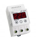 Захисне реле напруги однофазне VP-25A на DIN-рейку, 25А, 5500Вт, 120-270В, тримодульне з індикатором напруги (червоний)