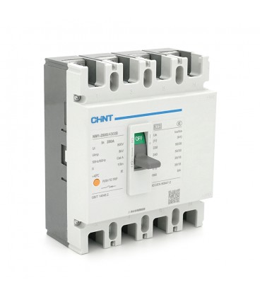 Автоматический выключатель переменного тока CHINT NM1-250S/4300-200А 4P, 380 В. 200A. 8КА/400В, 10КА/800В. 165*140*87mm