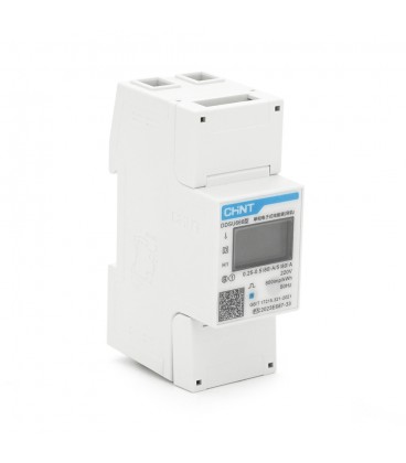 Однофазний електронний лічильник CHINT DDSU666-220V-5-80A однофазний (без комунікації) на DIN-рейку, 220V, 80A, LCD, 85*36*65mm