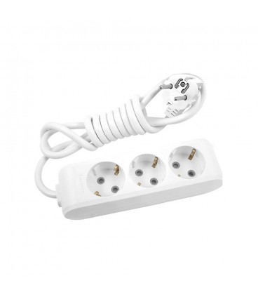 Удлинитель Panasonic X-tendia с заземлением 3 гнезда, 2 м, с защитными шторками, серый