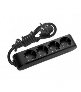 Удлинитель Panasonic X-tendia с заземлением 4 гнезда, 5 м, с защитными шторками, черный