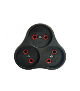 Розетка тройник с заземлением AK303B, Black, Q12