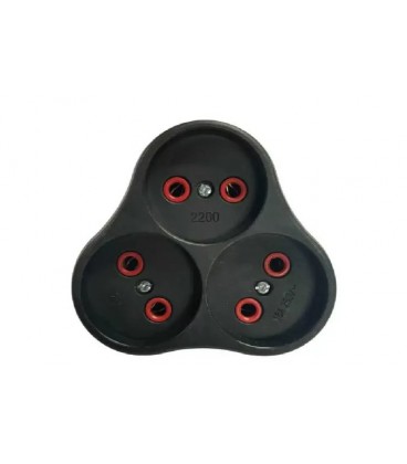 Розетка трійник із заземленням AK303B, Black, Q12