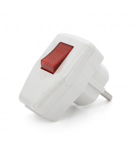 Вилка з вимикачем кутова YT-426A, 16A 250V, A105, White,