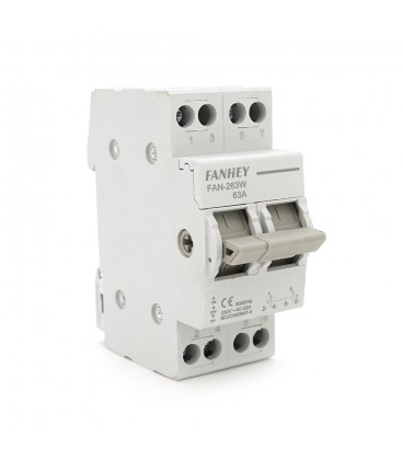 Модульный перекидной автомат трехпозиционный ( перекидной автомат) Voltronic FHM5-63/2P, 220/380В