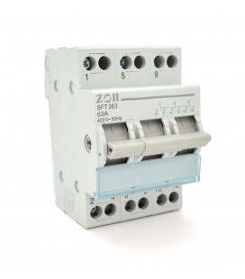Модульный перекидной автомат трехпозиционный ( перекидной автомат) Voltronic SF219G-3P-63A с общим выходом, прозрачная крышка