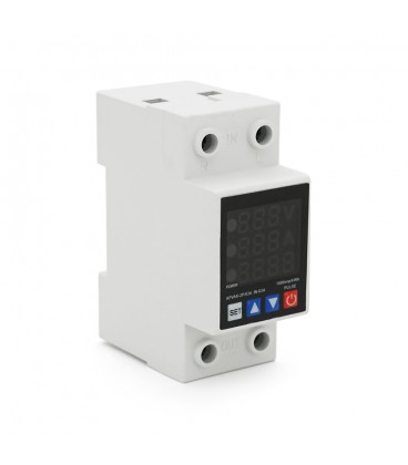 Реле напряжения переменного тока YRVP-6 с цифровым дисплеем (V, A, kWt), 2P, 63A, 230V AC