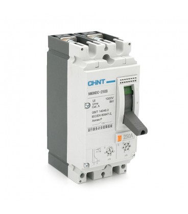 Двополюсний автомат постійного струму CHINT NM8NDC-250B-DC500V, 250A, 25kA, DC500V, 2P, 62x140x78,5mm