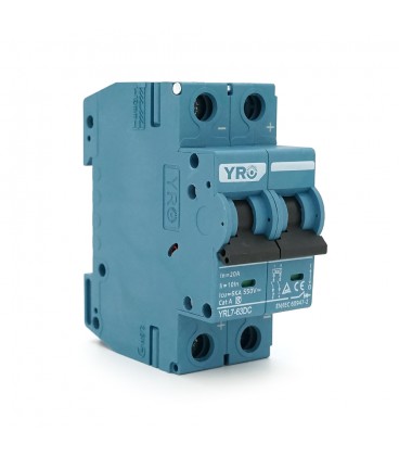 Автоматичний вимикач постійного струму YRO YRL7-63DC 2P 20A DC550V 6kA, DIN, 80*36*44.8mm