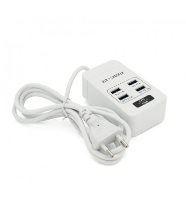 Сетевой фильтр ТВ-Т05, 4 USB, 1.5 м, сечение 3х0,5мм, 2.1А, White, Box