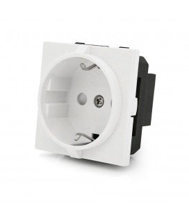 Розетка врезная с заземлением E-08, Input: AC 100-250V 16A, White