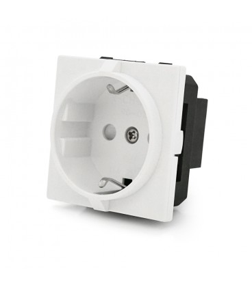 Розетка врезная с заземлением E-08, Input: AC 100-250V 16A, White