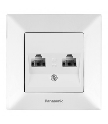 Розетка Panasonic Arkedia Slim комп'ютерна подвійна  RJ45 CAT5e, білий
