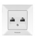 Розетка Panasonic Arkedia Slim комп'ютерна подвійна  RJ45 CAT5e, білий