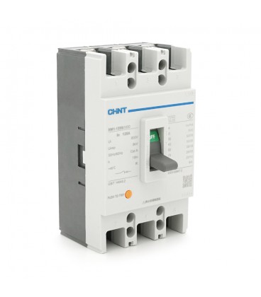 Автоматичний вимикач змінного струму CHINT NM1-125S/3300-125А 3P, 380 В. 125A. 8КА/400В 10КА/800В. 155*90*68mm