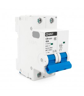 Автоматичний вимикач постійного струму CHNT CB-63DC 2P 63A, DC500V, 6kA, DIN, 86*36*49.5mm
