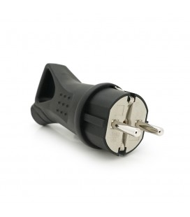 Вилка з заземленням, 16A 250V, IP44 0003, Black Q16