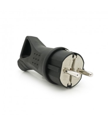 Вилка з заземленням, 16A 250V, IP44 0003, Black Q16