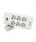Мережевий фільтр F33, 6 розеток EU, кнопка включення з індикатором, 2 м, 3х0,75 мм, 2500W, White, Box