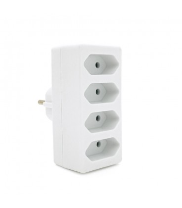 Розетка 4-х местная без заземления SQ-ZDB01/4, 4x2.5A(10A) 250V~Max, 2300W, White, 2Р, Q100