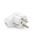Вилка с заземлением угловая с кольцом, разборная SQ-GP-003, 16А 220V, White, Q200