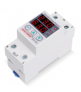 Захисне реле з контролем струму та напруги SVP-916, 63A, 220В, на DIN-рейку, 36х65х85 мм