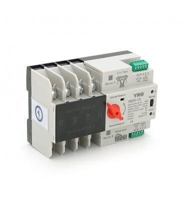Автомат введення резерву (АВР) чотириполюсний YRQ2PC-125, 400V/125A на DIN-рейку для генераторів