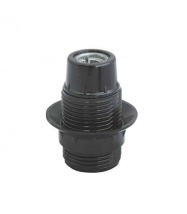 Патрон электрический цоколь Е14 c юбкой черный