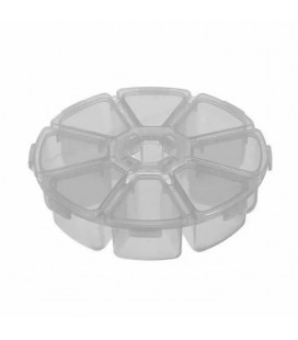 Пластиковый ящик для радиодеталей, диаметр 100мм, 8 отделений