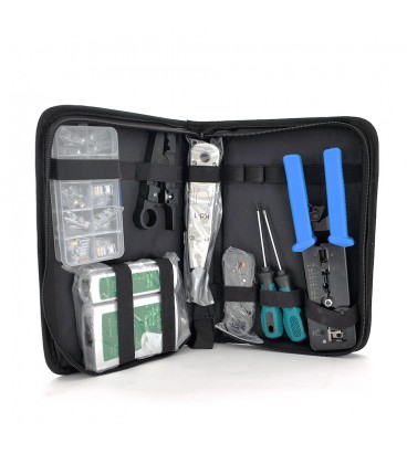 Набір монтажника 9 в 1 Merlion (A063), EZ-RJ45, KD-1, G501, HT332, тестер, конектори, викрутки, box 2*5, сумка