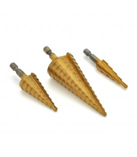 Набор свёрл YOSO ступенчатых, шаговых HSS 4-12, 4-20, 4-32мм (упавковка пакет)