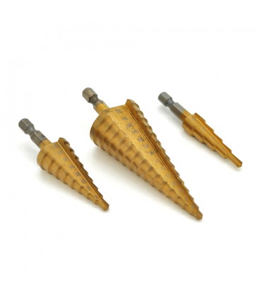 Набор свёрл YOSO ступенчатых, шаговых HSS 4-12, 4-20, 4-32мм (упавковка пакет)