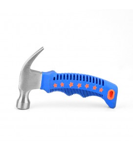 Мини молоток с гвоздодером 155 мм, прорезиненная ручка, Blue