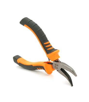 Длинногубцы изогнутые, серо-оранжевые ручки, 125мм, 55гр