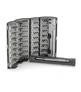 Набор SW-8180 отвертка +биты 128+лопатка+ гибкий удлинитель, длина держателя 120 мм, биты S2 магнитная, алюминий, 780грамм, Case