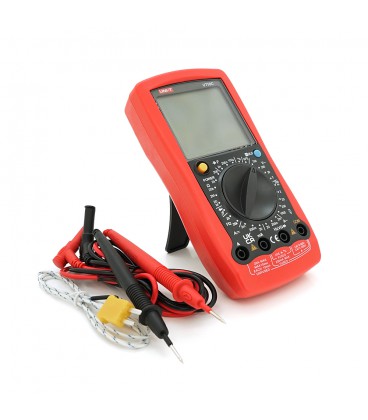 Мультиметр UNI-T UT58C Измерения: V (AC/DC), A (AC/DC), Ω, C, °C/°F. Функции: Data Hold, прозвонка, тест диодов/транзисторов.