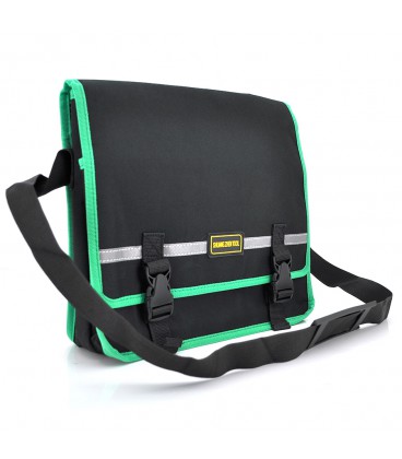 Сумка для монтажных инструментов, черная с зеленой вставкой