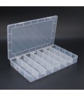 Пластиковий ящик для радіодеталей, 345 х 50 х 220 мм, 28 великих відділень