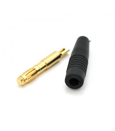 Наконечник кабельний, гвинтова фіксація, ізолятор: ПВХ, діаметр 5мм, штекер позолочений, чорний, 100 штук в упаковці, ціна за шт