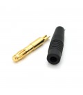 Наконечник кабельний, гвинтова фіксація, ізолятор: ПВХ, діаметр 5мм, штекер позолочений, чорний, 100 штук в упаковці, ціна за шт