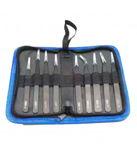 Набір пінцетів у холдері 9 шт, ESD 10-18