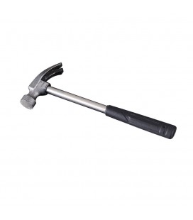 Молоток с гвоздодером 190 мм, кованный, прорезиненная ручка, Black