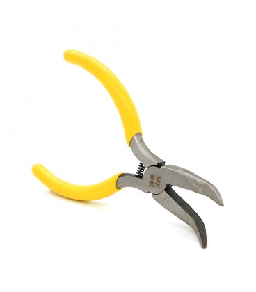 Длинногубцы изогнутые, желтая ручка, 125мм, 55гр