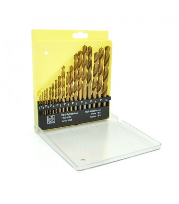 Набор сверл YOSO по металлу с титановым покрытием 19 штук (1,1,5, 2, 2,5, 3, 3,5, 4, 4,5, 5, 5,5, 6, 6,5, 7, 7,5, 8, 8,5, 9, 9,5