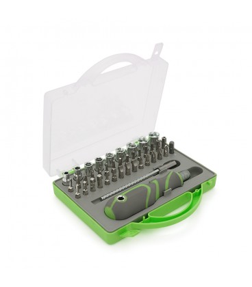 Викрутка з набором насадок та головок 41-in-1, довжина тримача 88 мм