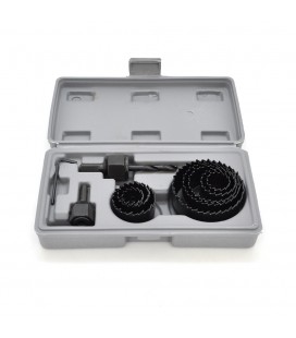 Набор коронок для гипсокартона, дереву YOSO-11, 19-64мм ( 11 предметов 19, 22, 29, 32, 38, 44, 51, 64 мм)