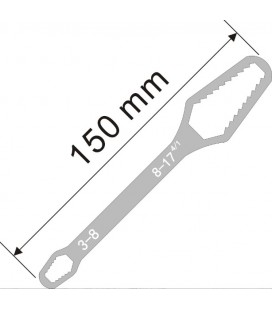 Універсальний ключ Torx 3-17 мм, регульований ключ, що самозатягується, з подвійною головкою, гайковий ключ, Silver
