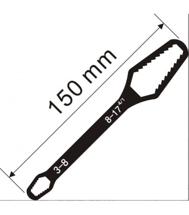 Универсальный ключ Torx 3-17 мм, самозатягивающийся регулируемый ключ с двойной головкой, гаечный ключ, Black